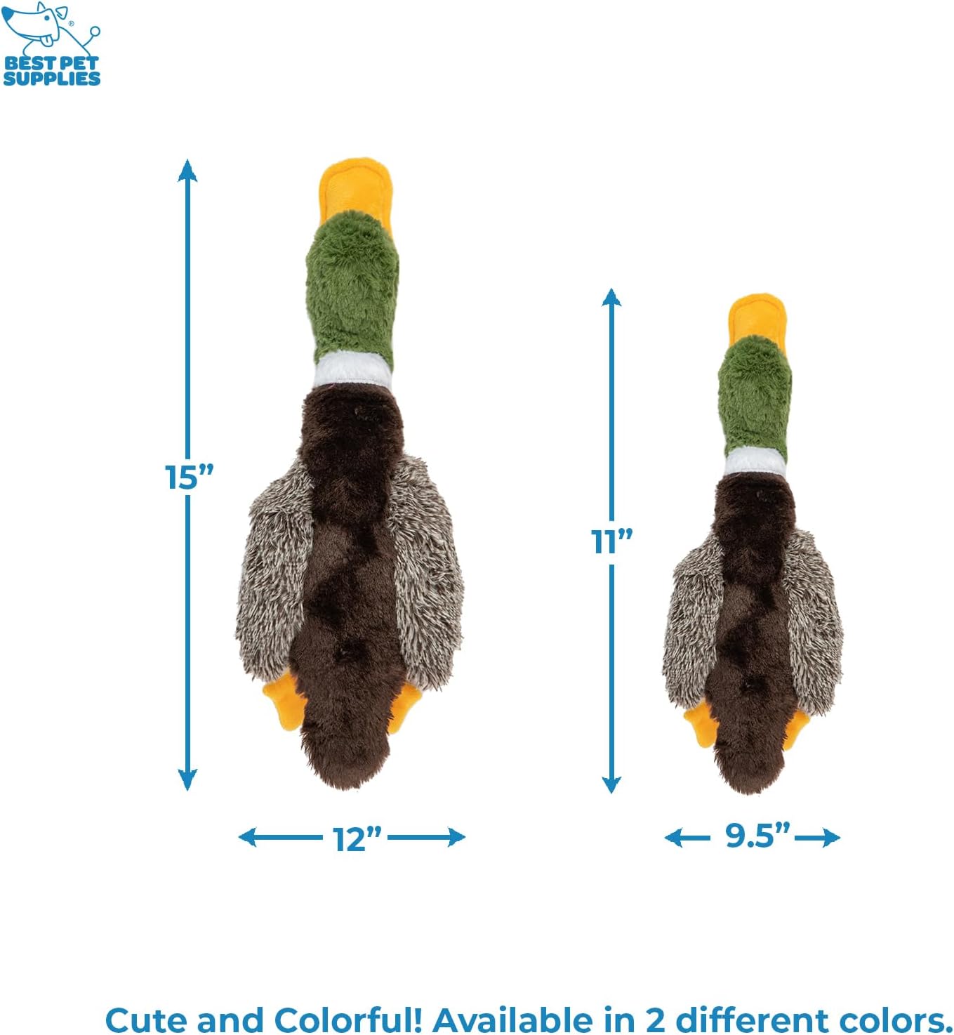 Interactive Squeaky Dog Chew Toy, Ideal Dog Toys for Chewers, Small, Medium & Large Dogs, and Fetch Lovers - Mallard Duck (Brown), Small