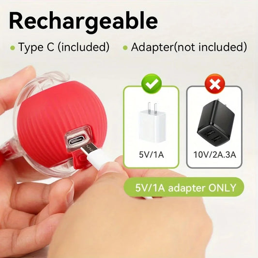Exciting Automatic Rolling Cat Ball Toy with Faux Tail - Rechargeable Smart Electric Toy for Dogs and Cats, Perfect for Training and Play!